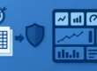 Structured Excel sales data flowing into an interactive report with KPI cards, trend analysis, category and regional comparisons, and filters.
